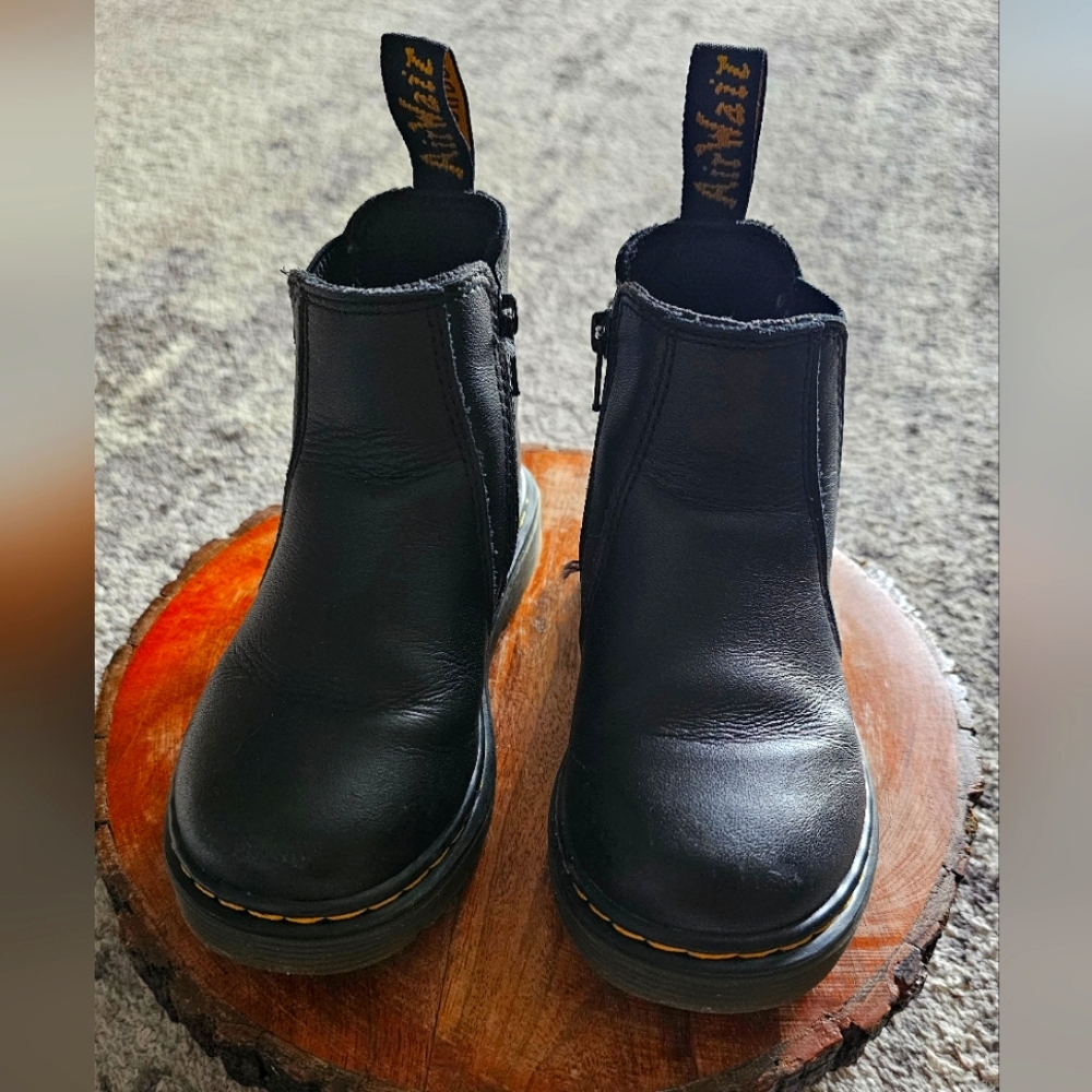 Infant/Toddler Dr. Martens Black Leather Chelsea Boots